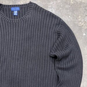 Vintage Towncraft Black Rib Knit Sweater XXL Hong Kong